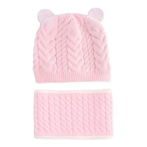 Baby Winter Warm Beanie Hat Scarf Infant Girls Boys Winter Hat Fleece Lined S...