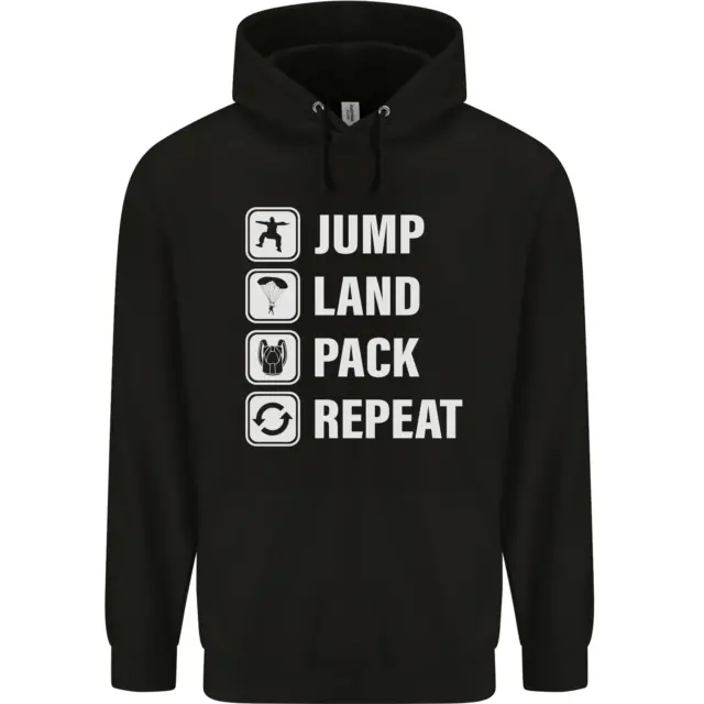 Skydiving Jump Land Pack Funny Skydiver Mens 80% Cotton Hoodie