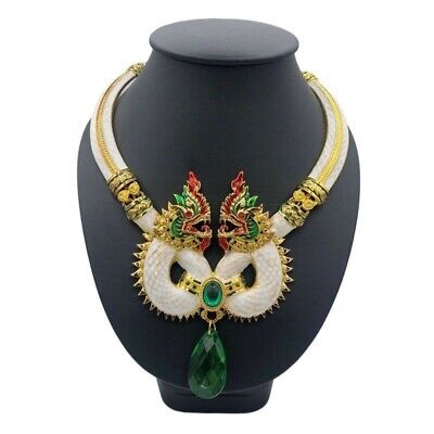 Naga Necklace Vintage Pendant Talisman Dragon Thai Buddha Amulet Gem Jewelry