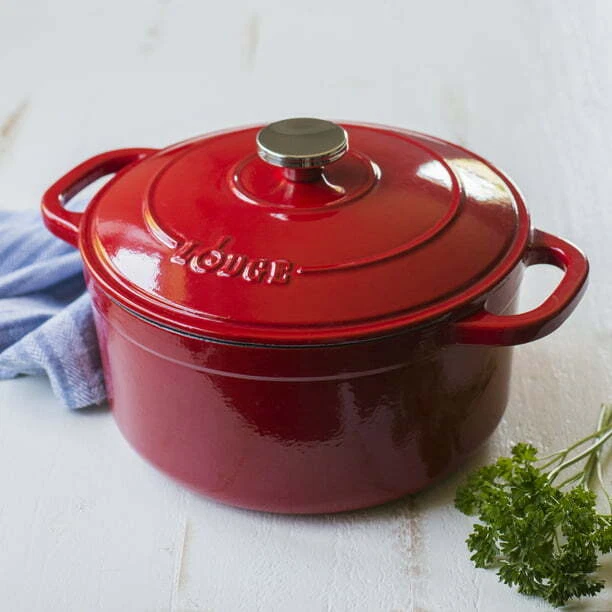 Lodge 6.5 Quart Enameled Cast Iron Dutch Oven, Red