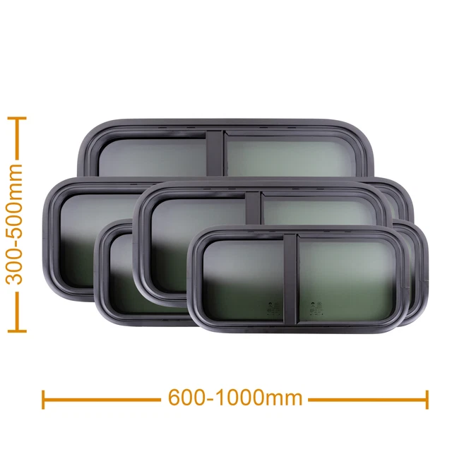 Fenêtre Latérale Coulissante Pour Camping-car - 1000 X 400 Mm, Verre Teinté, Moustiquaire, Pour Tôle 2-6 Mm Ou 48-55 Mm