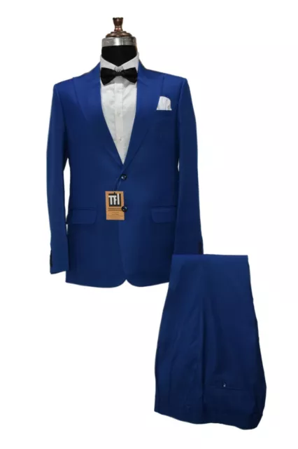 Abiti da uomo blu designer matrimonio cena festa abiti da indossare (cappotto + pantaloni) Regno Unito