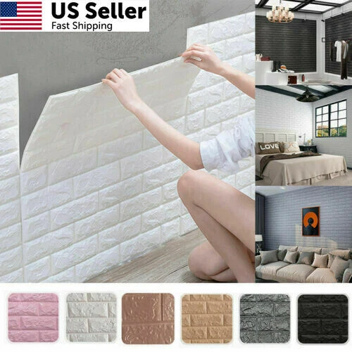 10PCS 3D DIY Brick Wall Sticker Selfadhesive Foam Panel Wallpaper