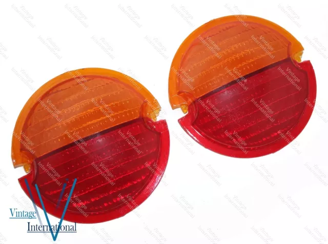 Par Posterior Freno Cola Luz Lente PVC Rojo Ámbar para Jeeps Willys Massey John