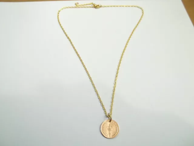 HALF PENCE (HALF PENNY) COIN GOLD PENDANT NECKLACE - 1983 - 41st BIRTHDAY - RARE