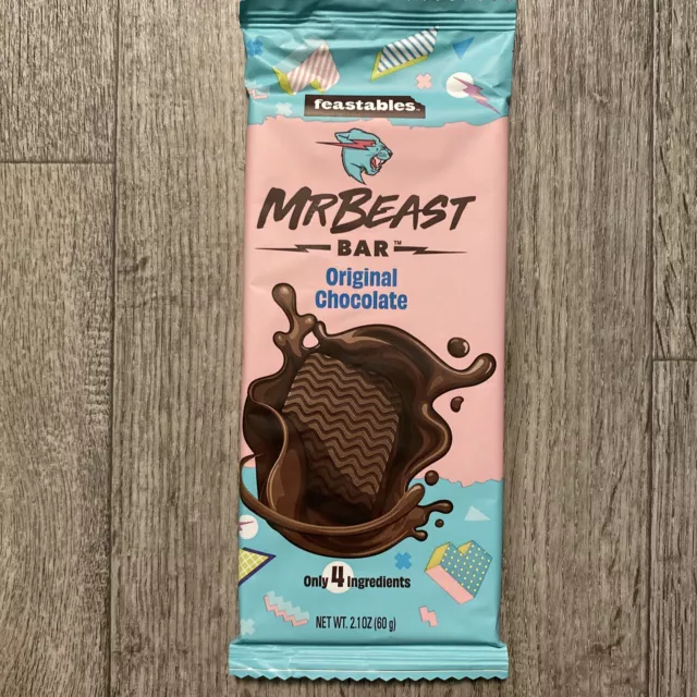 3x Mr Beast Feastables ORIGINAL CHOCOLATE Bar 2.1 oz - FREE SHIP - 3 PACK