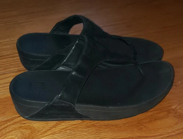 Fitflop Black Thong Sandals Womens Size 8