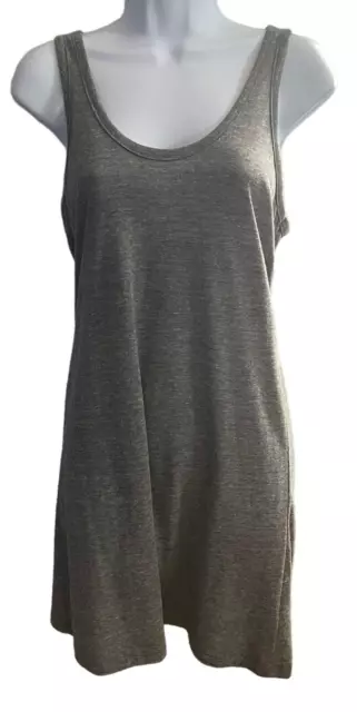 Alternative Earth Womens T-shirt Dress Scoop Neck Gray Comfy Knee Length Size M