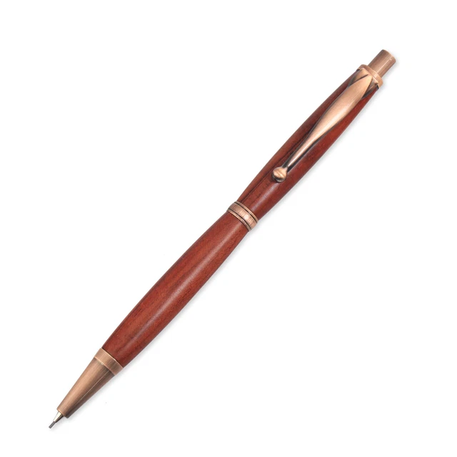 Elegante kit de lápices, antiguo cobre rosa, kit individual, torneado de madera heredado