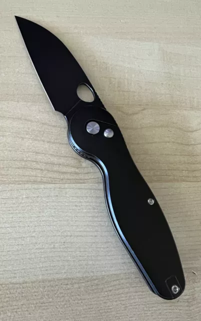 Indiana Knives EDZ Black Stonewash Magnacut & Titanium Fidget Flipper Knife Nice