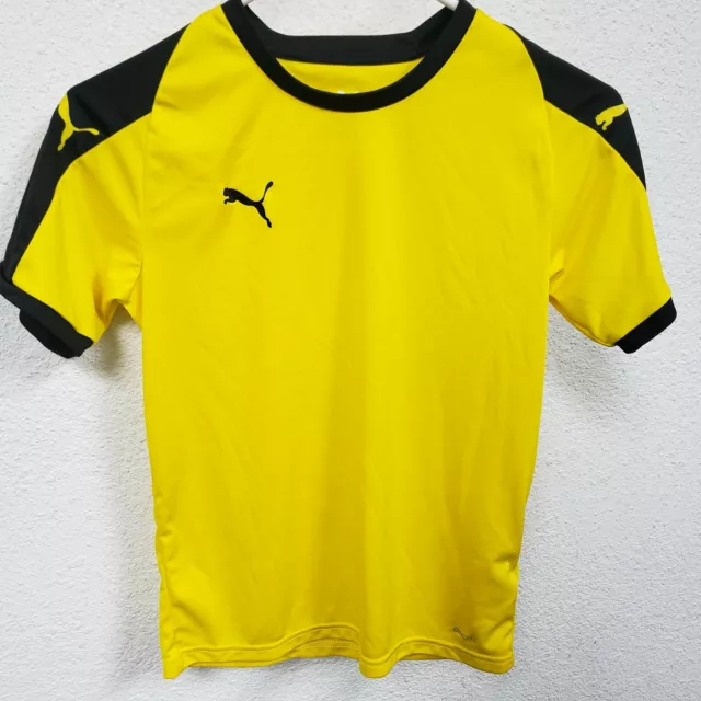 PUMA Boy's Liga Jersey, Cyber Yellow/Black, Large