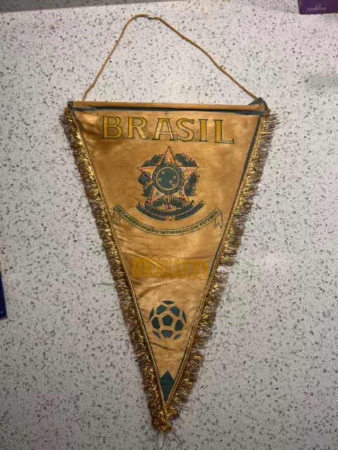 1970 World Cup MEXICO 70 Original Mexican Pennant Very Rare. BRAZIL- WINNERS