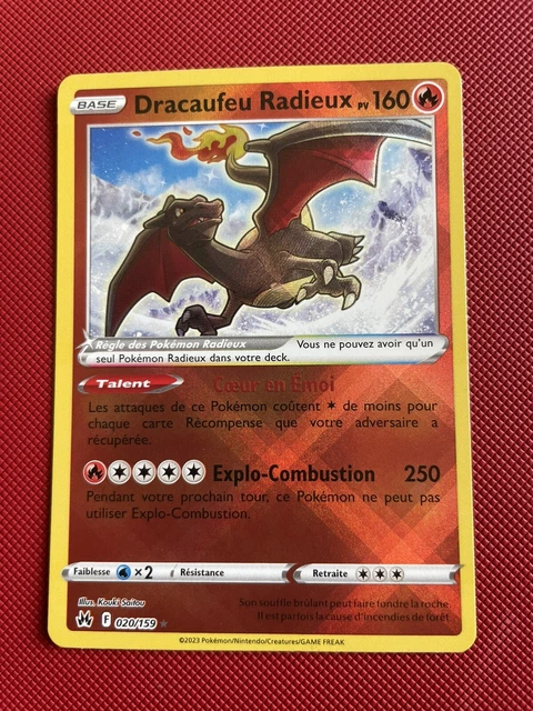 Pokémon – Radiant Dracaufeu 020/159 – Crown Zenith – Carte Ultra Rare à Collectionner