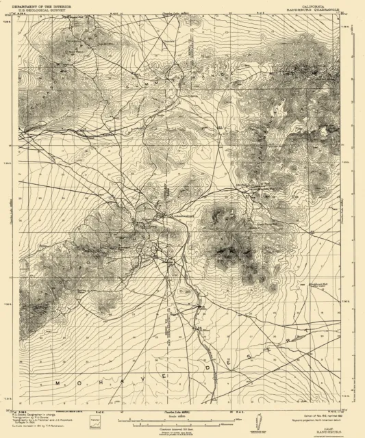 Topo Map - Randsburg California Quad - USGS 1912 - 23 x 27.63