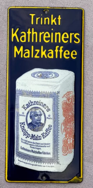 Emailleschild Kathreiners Kneipp Malzkaffee München 1925 Email Türschild