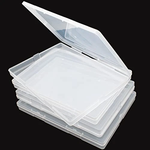 Paquete de 4 cajas de archivos de almacenamiento de papel para álbum de recortes B6 caja de plástico para documentos