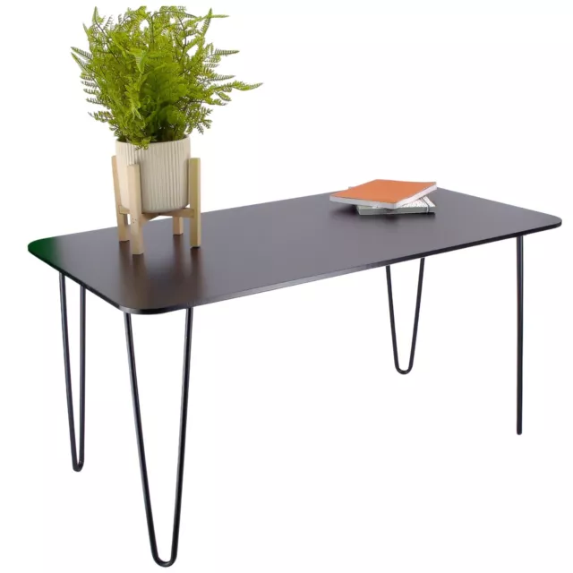 Black Coffee Table With Black Hairpin Leg Living Room Furniture Rectangle Table