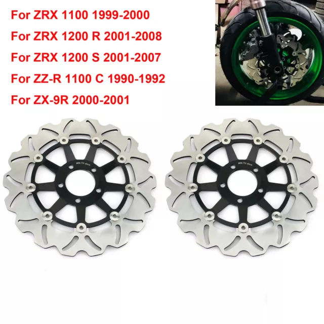 PAIR FOR Kawasaki ZXR 400 750 ZRX 1100 1200 ZZR 1100 Front Brake Discs  Disks £135.98 PicClick UK