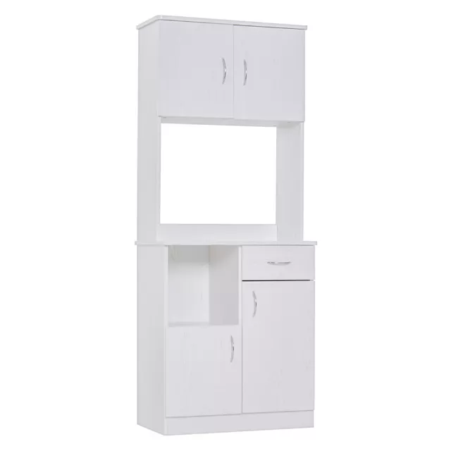 HOMCOM Freestanding Kitchen Cabinet Storage Unit Pantry Cupboard, White