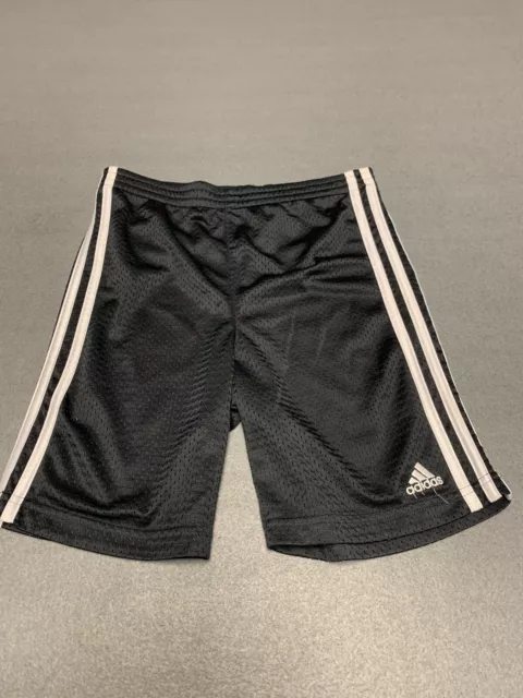 Adidas youth basketball shorts boys black white logo