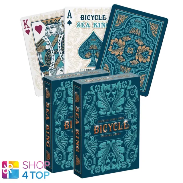 2 Sea King Bicycle Playing Cards Deck Magic Tricks Poker Games Made In Usa New