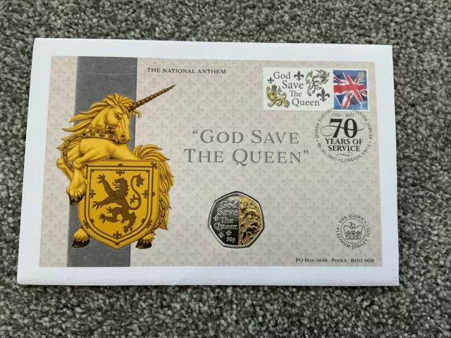 Queen Elizabeth II The National Anthem Coin Stamp Cover Complete Set Dual Plated 3