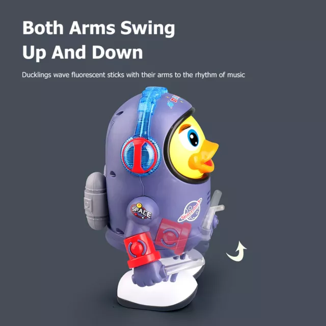 Electric Dancing Space Duck Movable with Music Light for Children Birthday Gift