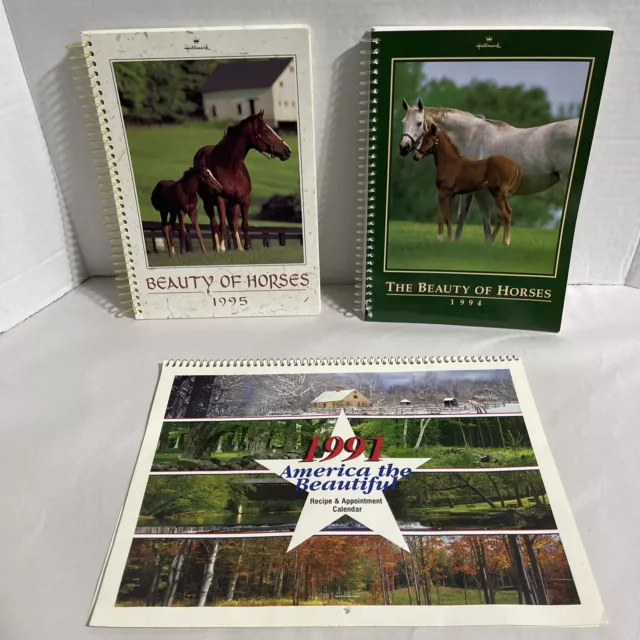 Lot of 3 Vintage Horses Calendars 90’ (bin3)