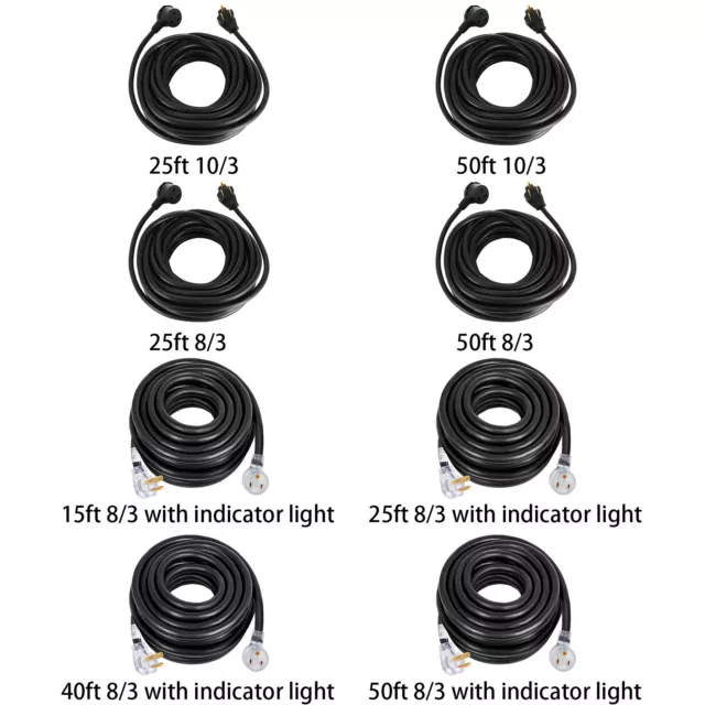VEVOR 25'-50' 220V Heavy Duty 10/3 8/3 Welder Extension Cord for MIG TIG Plasma
