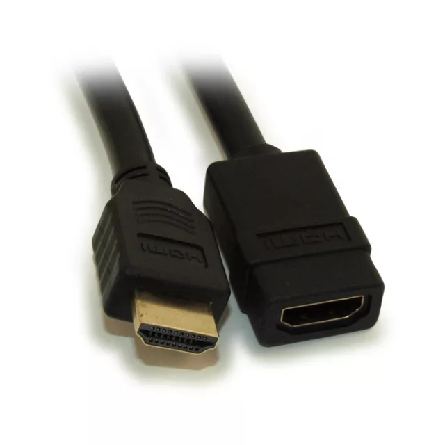 6inch HIGH-SPEED HDMI w/Ethernet 28 AWG EXTENSION (M/F) Cable Gold Plated