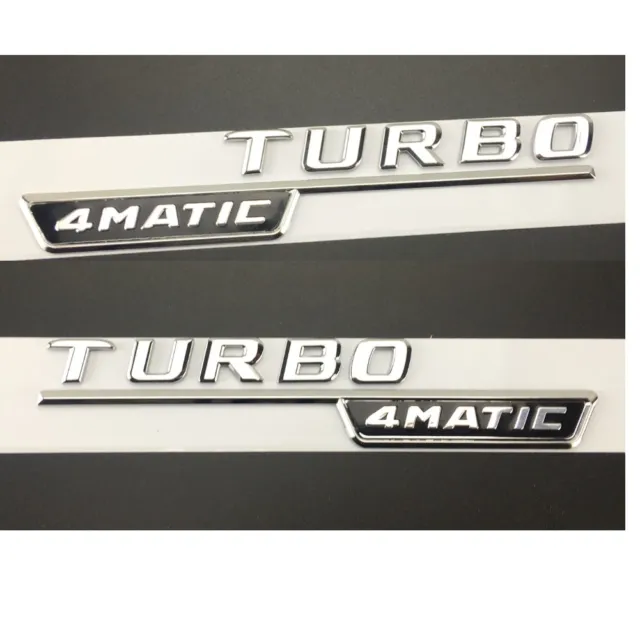 hrome TURBO 4MATIC Letters Fender Emblems for Mercedes Benz A45 CLA45 GLA45 AMG