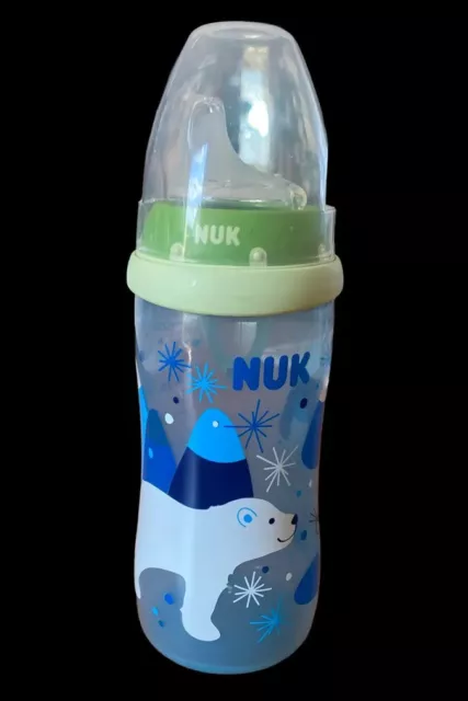 NEU NUK First Choice Plus Babyflasche 300ml mit Trinksauger 6-18m Blau