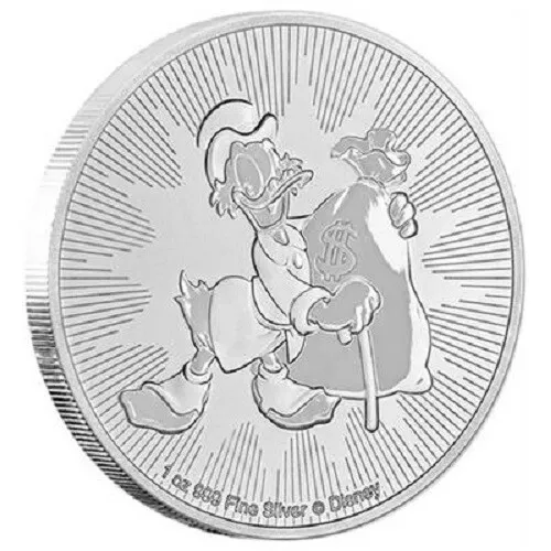 Silbermünze Dagobert Duck™ Disney™ 2018 - Niue - Anlagemünze - 1 Oz ST