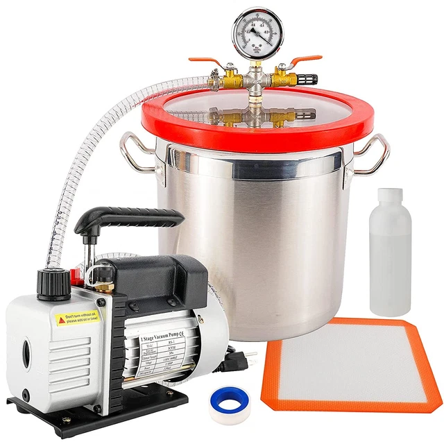 3 GALLON VACUUM Chamber and 3 CFM Pump Kit for Degassing Silicone Epoxy