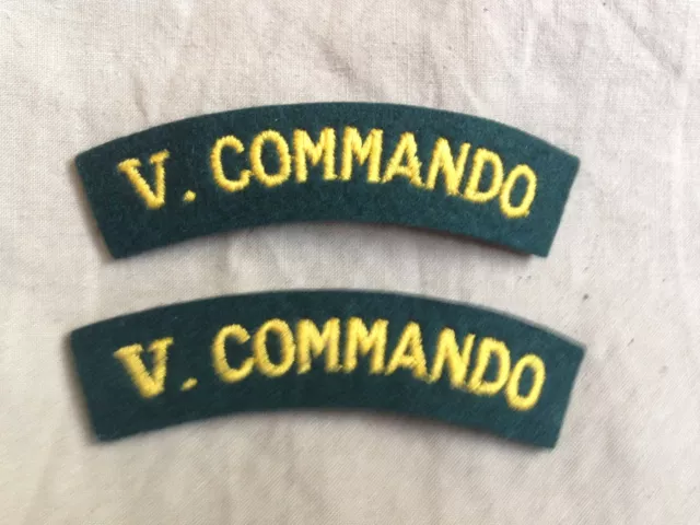 Excellent WW2 British Army No V Commando Cloth Battledress Shoulder Titles