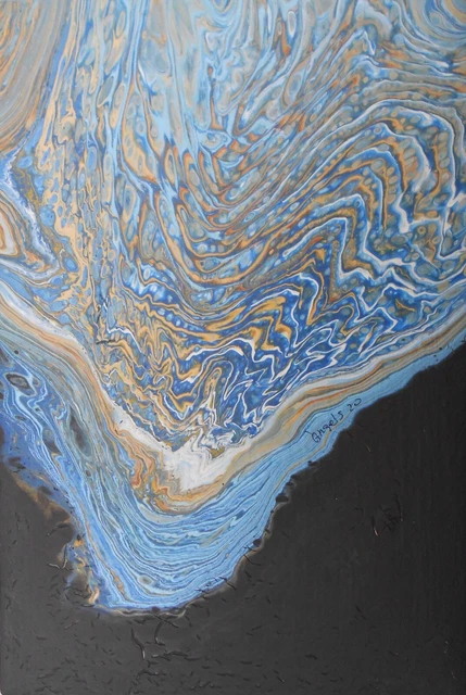 Pintura hecha a mano técnica pouring.Colección abstracto 114. Medidas 26x17,5cm.