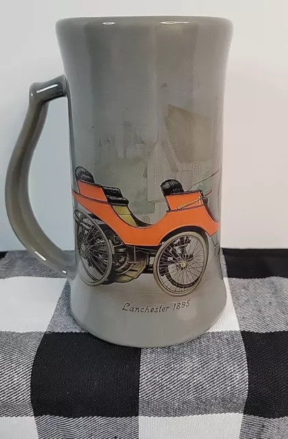 McCoy USA Beer Stein Mug  Lanchester Open Carriage Scene Pottery Stein 1895