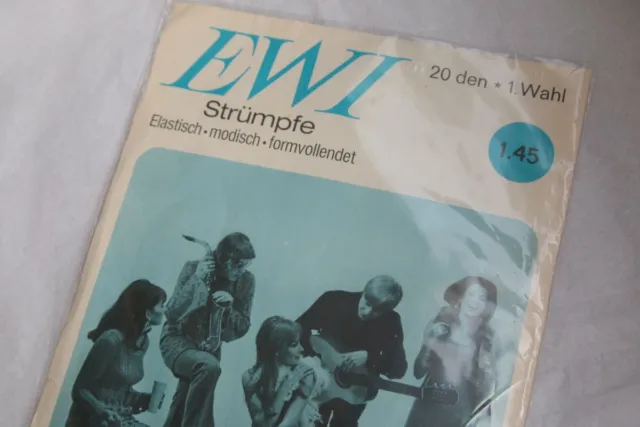 Calze a calza vintage EWI 20 den 9,5 gelsomino oscillante anni sessanta opera d'arte