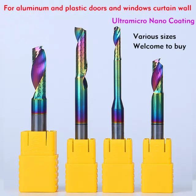 Solid Carbide End Mill 1 Flute . Micrograin Carbide Ultramicro Nano Coating