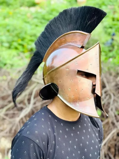 Leonidas con penacho negro casco espartano armadura disfraz Spartan 300...