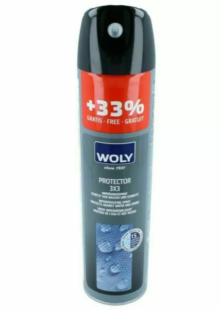 WOLY 3x3 Shoe Leather Spray 300ml Waterproof Protection  33% Extra