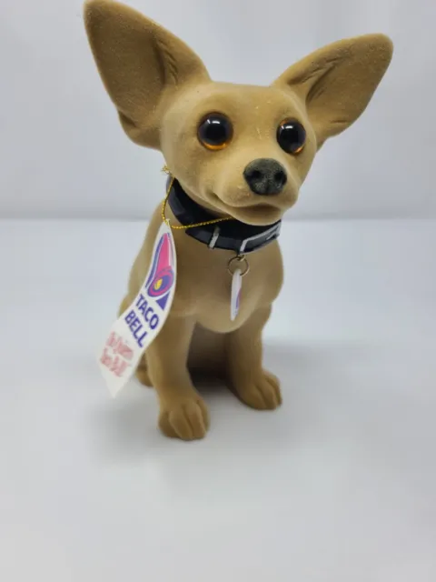 Vintage 1998 Yo Quiero Taco Bell Dog Chihuahua Fuzzy Nodder Bobblehead 7.5" Tall