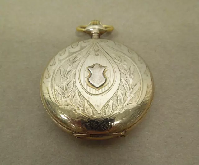 12s ENGINE TURNED POCKET WATCH HUNTER CASE ~ FROM WATCHMAKER ESTATE ~ PWC CO