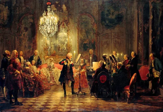 Palace concert scene Oil painting Wall art Giclee Printed on Canvas P1033
