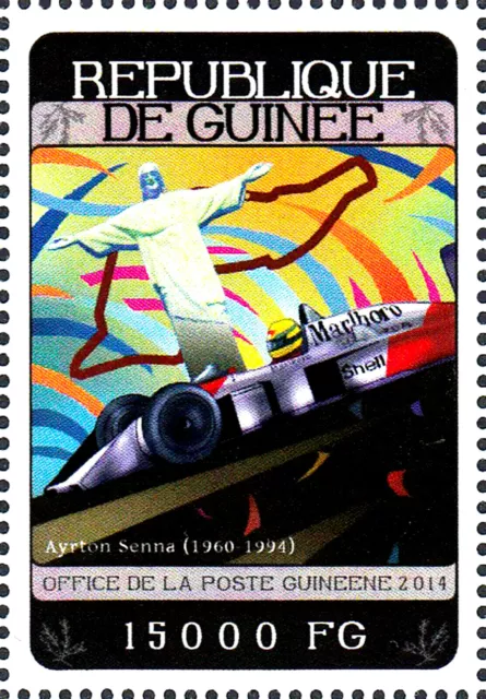 Guinea mnh pilota di Formula 1 Ayrton Senna Brasile Cristo Redentore statua di Cristo