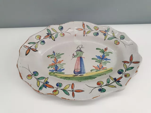 Plat Ancien Faience De  Malicorne