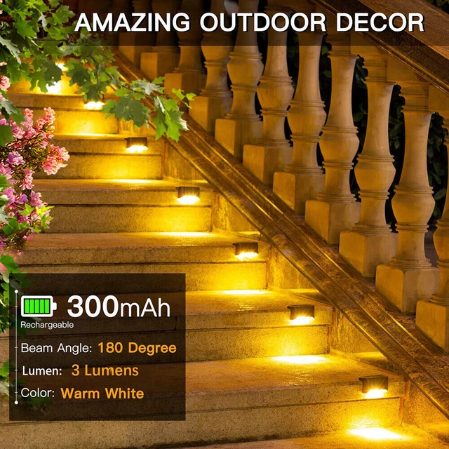 Solar LED Deck Lights Path Garden Patio Pathway Stairs Step Fence Wall Lamp