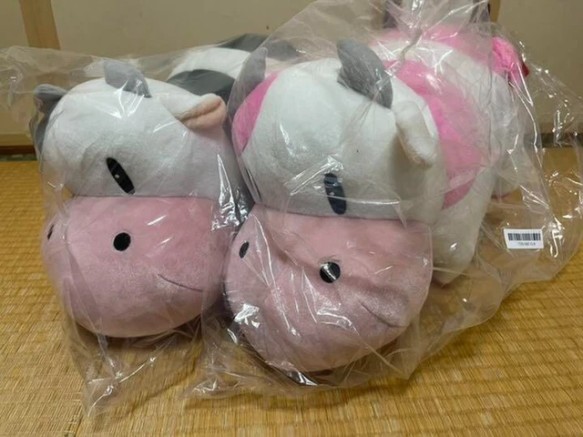 Story of Seasons Harvest Moon Cow Pink & Gray Plush Doll 2 set From Japan New