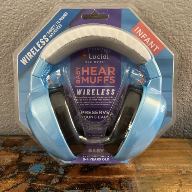 Kids Hear Muffs Infant Baby 0-4 Years Old Blue Wireless Headphones Brand New