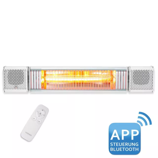 B-Ware VASNER Appino BEATZZ Heizstrahler Terrasse Infrarot LED Musik App Weiß